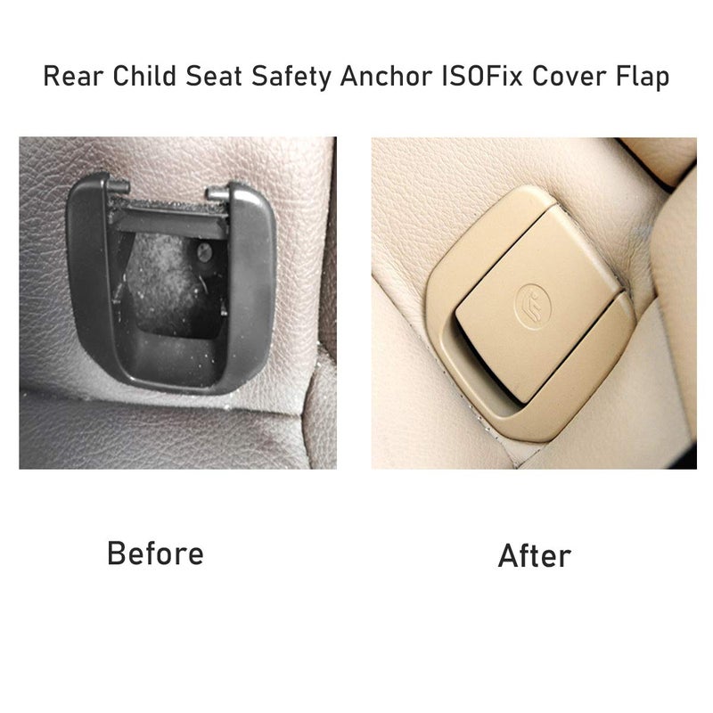 Jaronx for BMW Child Seat Anchor Cover, Rear Row Seat Safety Belt Anchor Cover for BMW Isofix Cover 1 Series E81 E82 F20 F21 /2 Series F22 F87 F23 / 3 Series E90 E91 F30 F31 F34 F80/X1 E84 (Beige) - Image 2